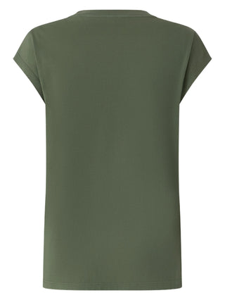 Pinko T-shirt Marrakech manica corta con logo verde militare