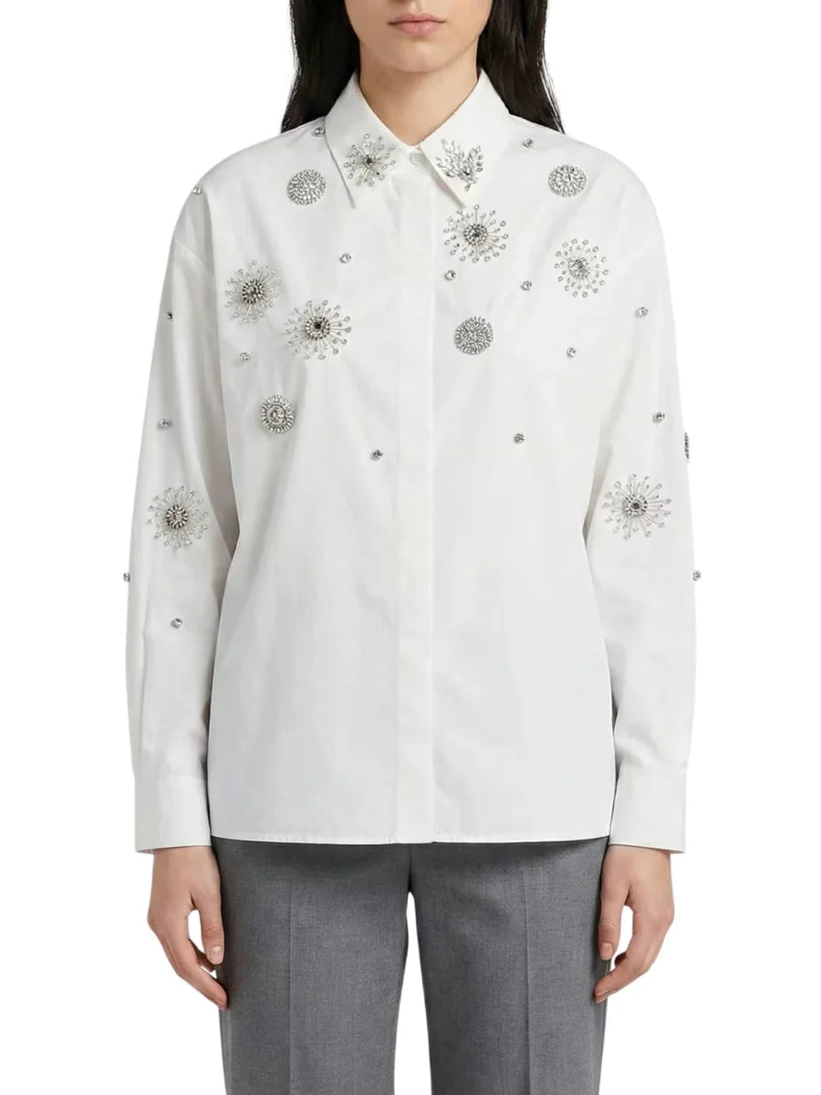 Pinko camicia Carley con ricami gioiello bianco