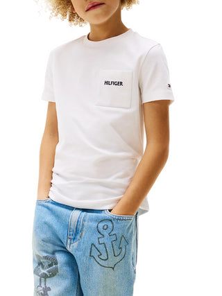 Tommy Hilfiger T-shirt manica corta in piquè bianco