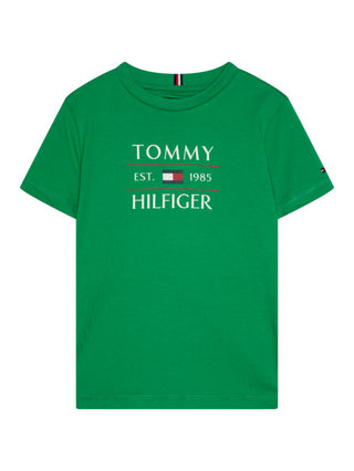 Tommy Hilfiger T-shirt maniche corte con stampa logo verde