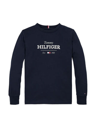 Tommy Hilfiger T-shirt manica lunga in jersey con logo Monotype blu