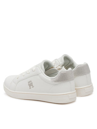 Tommy Hilfiger sneakers in ecopelle con dettagli glitter bianco