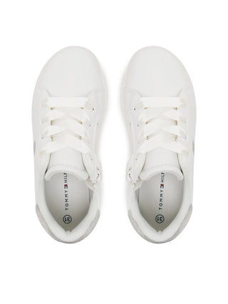 Tommy Hilfiger sneakers in ecopelle con dettagli glitter bianco