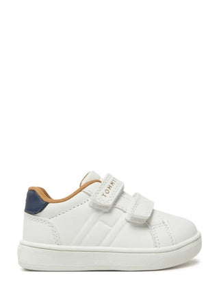 Tommy Hilfiger sneakers in ecopelle con velcro bianco