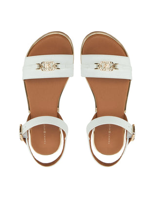 Tommy Hilfiger sandali bambina in ecopelle con placca logo bianco