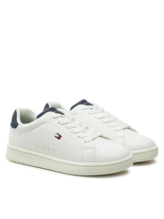 Tommy Hilfiger sneakers Low Cut in ecopelle con bandierina bianco