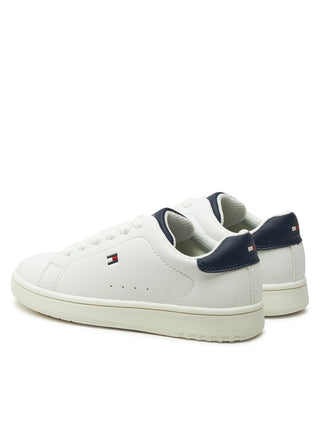 Tommy Hilfiger sneakers Low Cut in ecopelle con bandierina bianco