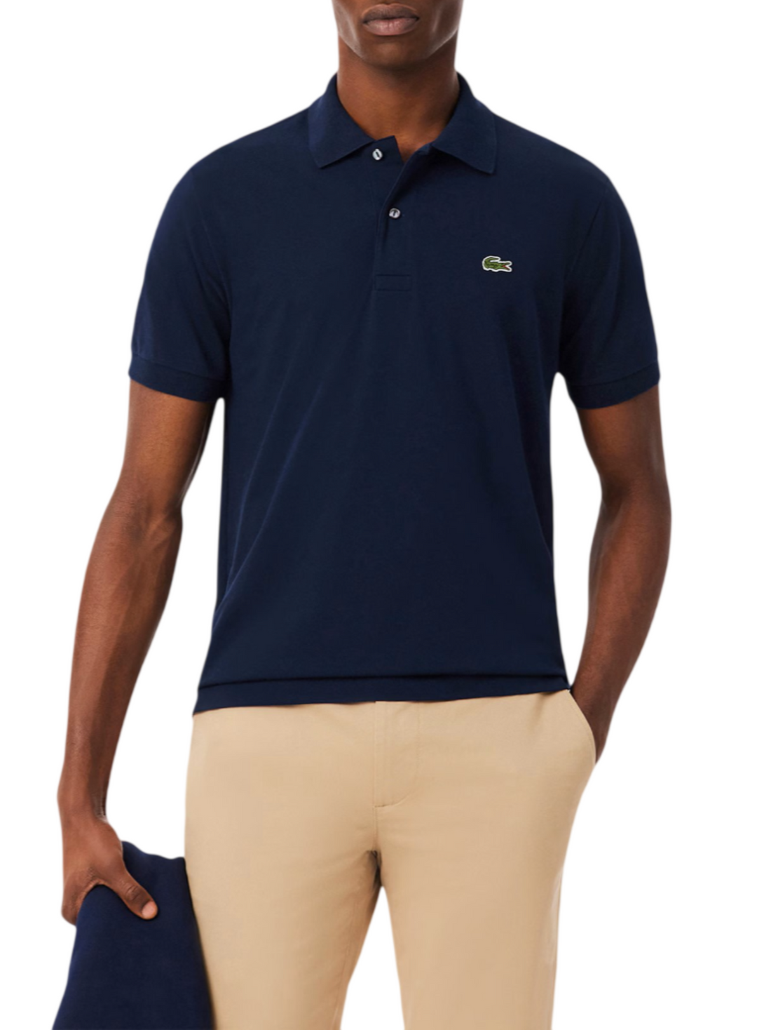 Lacoste polo manica corta 12.12 light in piquè blu navy