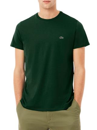 Lacoste T-shirt manica corta in cotone Pima verde scuro