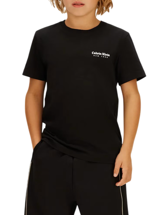 Calvin Klein Jeans T-shirt bambino con logo nero