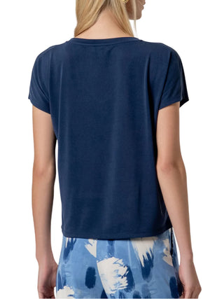 Surkana T-shirt scollo a V donna blu