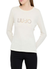 Liu Jo T-shirt manica lunga con logo panna