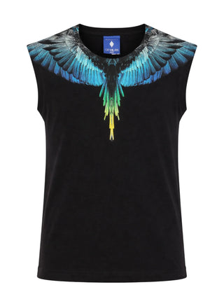 County of Milan T-shirt smanicata bambino con stampa iconica nero