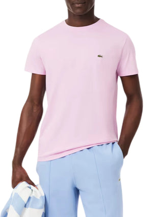 Lacoste T-shirt manica corta in cotone Pima rosa