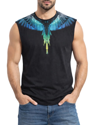 County of Milan T-shirt smanicata uomo stampa iconica nero