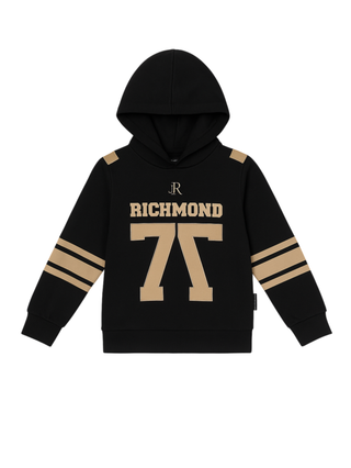 John Richmond felpa con cappuccio stampa logo nero RBA25110FE BLACK John RICHMOND