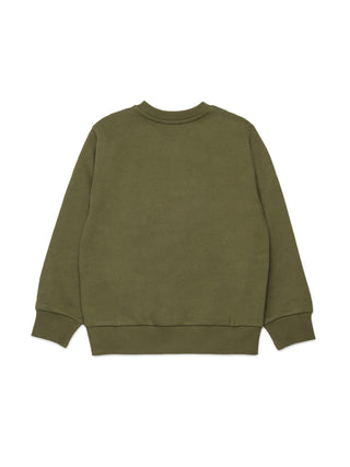 Diesel felpa bambino stampa logo verde militare