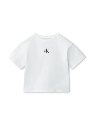Calvin Klein Jeans T-shirt manica corta bambina bianco