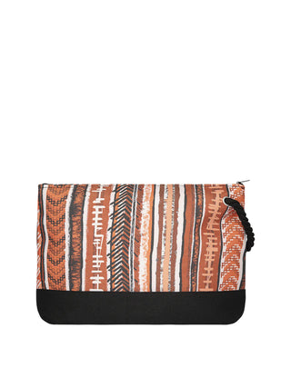 Me Fui pochette donna in fantasia tropicale arancio