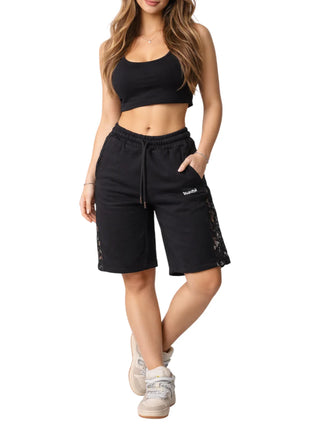 Disclaimer bermuda donna con pizzo nero