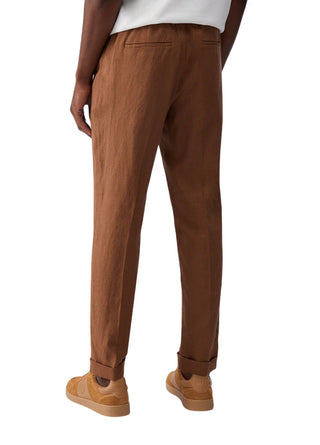 Liu Jo pantaloni uomo in lino marrone