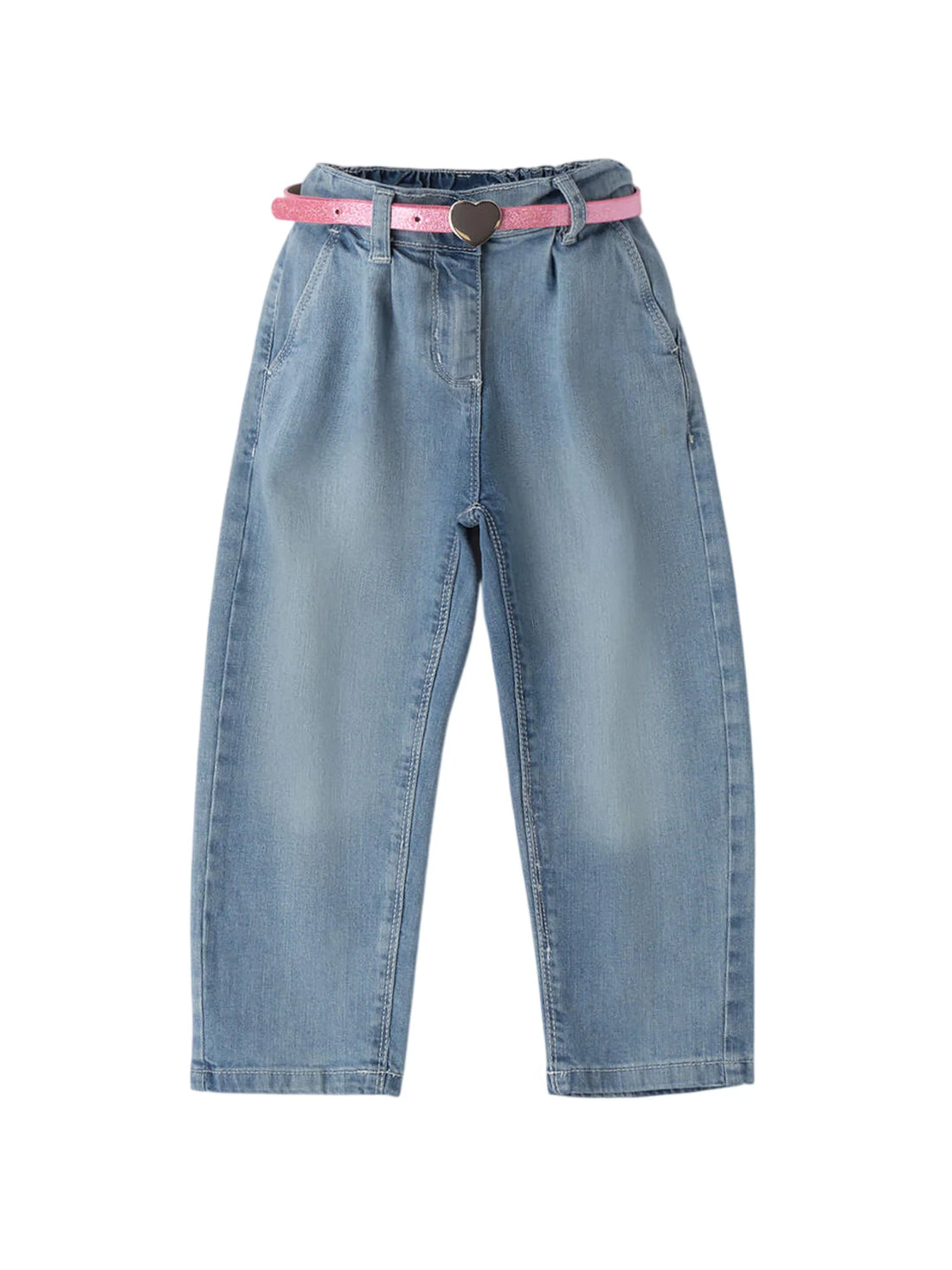iDo jeans con pinces  bambina con cintura lavaggio blu