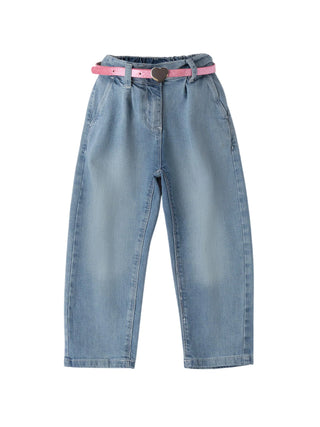 iDo jeans con pinces bambina con cintura lavaggio blu
