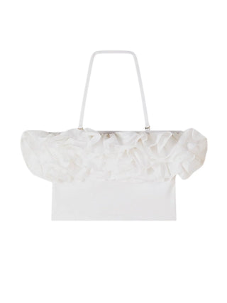 Patrizia Pepe top crop con rouches bianco