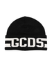 Gcds cappello bambino in maglia con logo nero