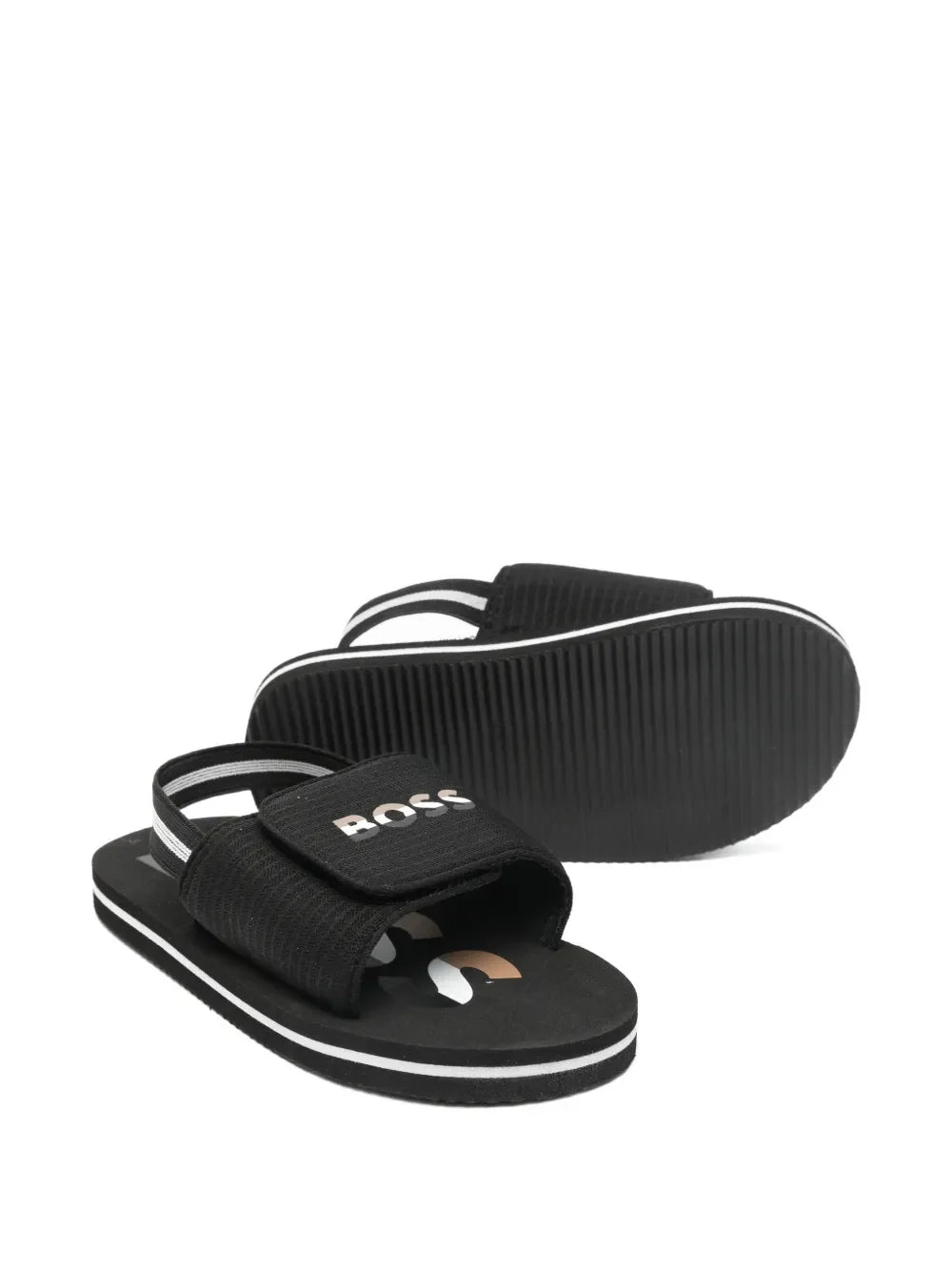 Boss sandali neonato con fascia logata nero