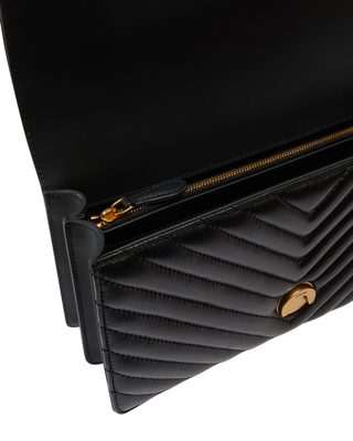 Pinko borsa Love Bag One Classic in pelle chevron nero oro