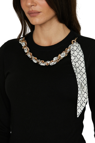 Relish maglia Isotta con foulard nero ISOTTA 1199 RELISH