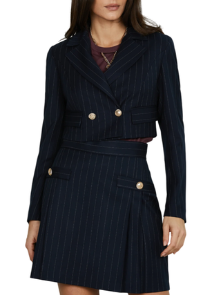 Relish giacca crop gessata doppiopetto Reruum blu RERUUM 1786 RELISH 