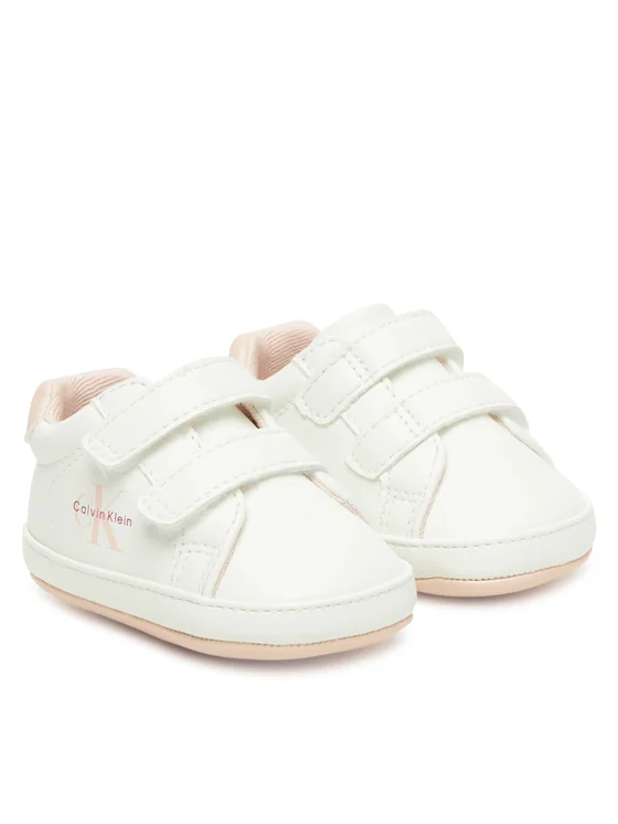 Calvin Klein scarpette neonata con strappi bianco