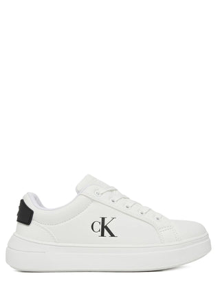 Calvin Klein Jeans sneakers bambino in ecopelle bianco