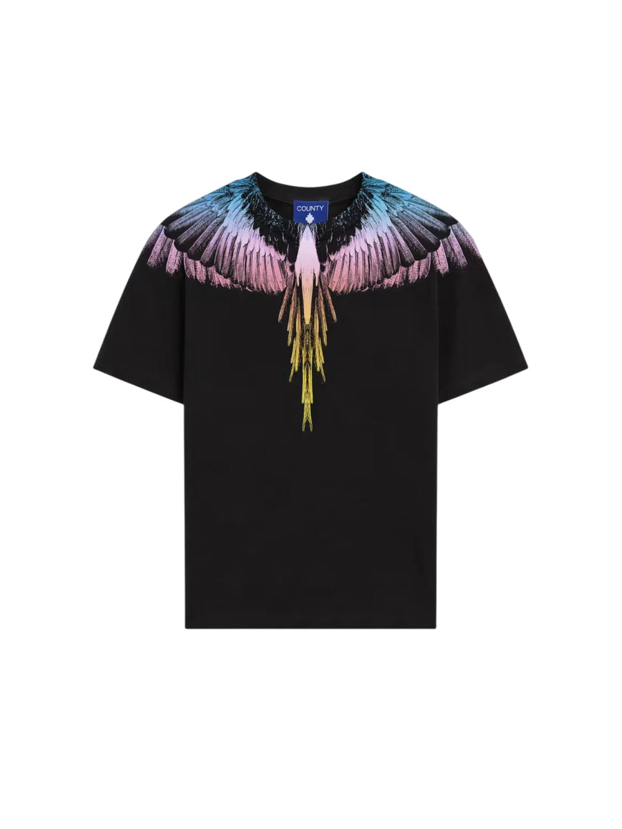 County of Milan T-shirt bambina manica corta stampa iconica nero