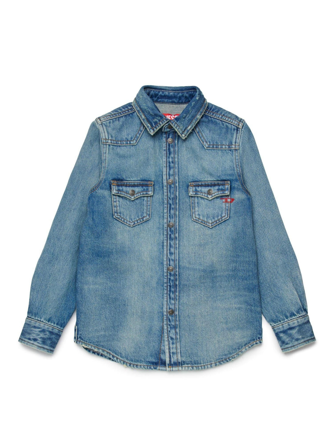 Diesel camicia bambino Ceko in denim lavaggio blu