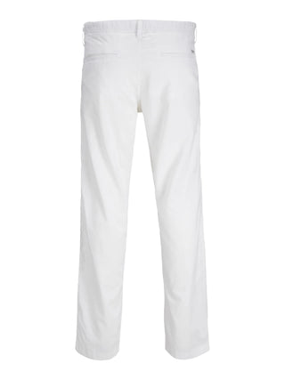 Jack&Jones pantaloni uomo misto lino bianco