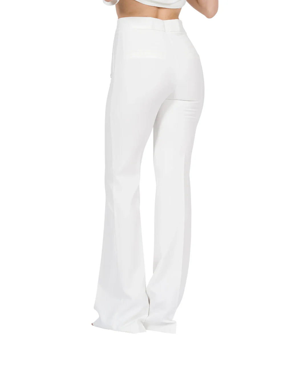 Silence pantaloni a zampa donna Pearly bianco latte