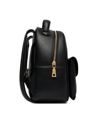 Love Moschino zaino donna in ecopelle con tasca nero oro