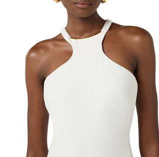 Elisabetta Franchi abito tubino in crepe bianco
