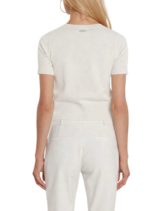 Relish maglia donna Blunt con strass panna