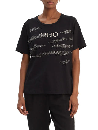 Liu Jo T-shirt manica corta donna con strass nero