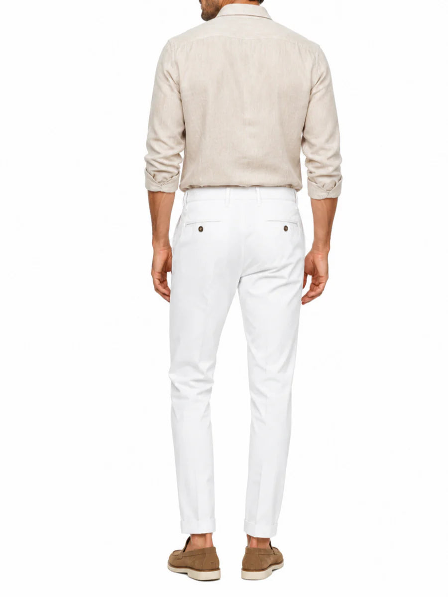 Le Braghe pantaloni uomo capri slim bianco