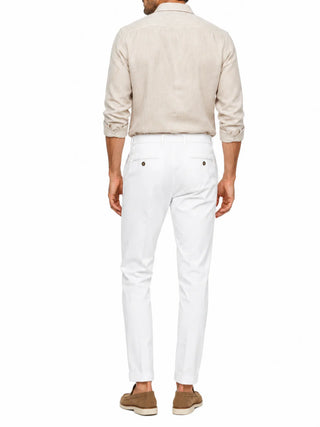 Le Braghe pantaloni uomo capri slim bianco
