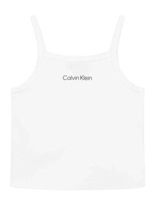 Calvin Klein Jeans canotta bambina con logo bianco