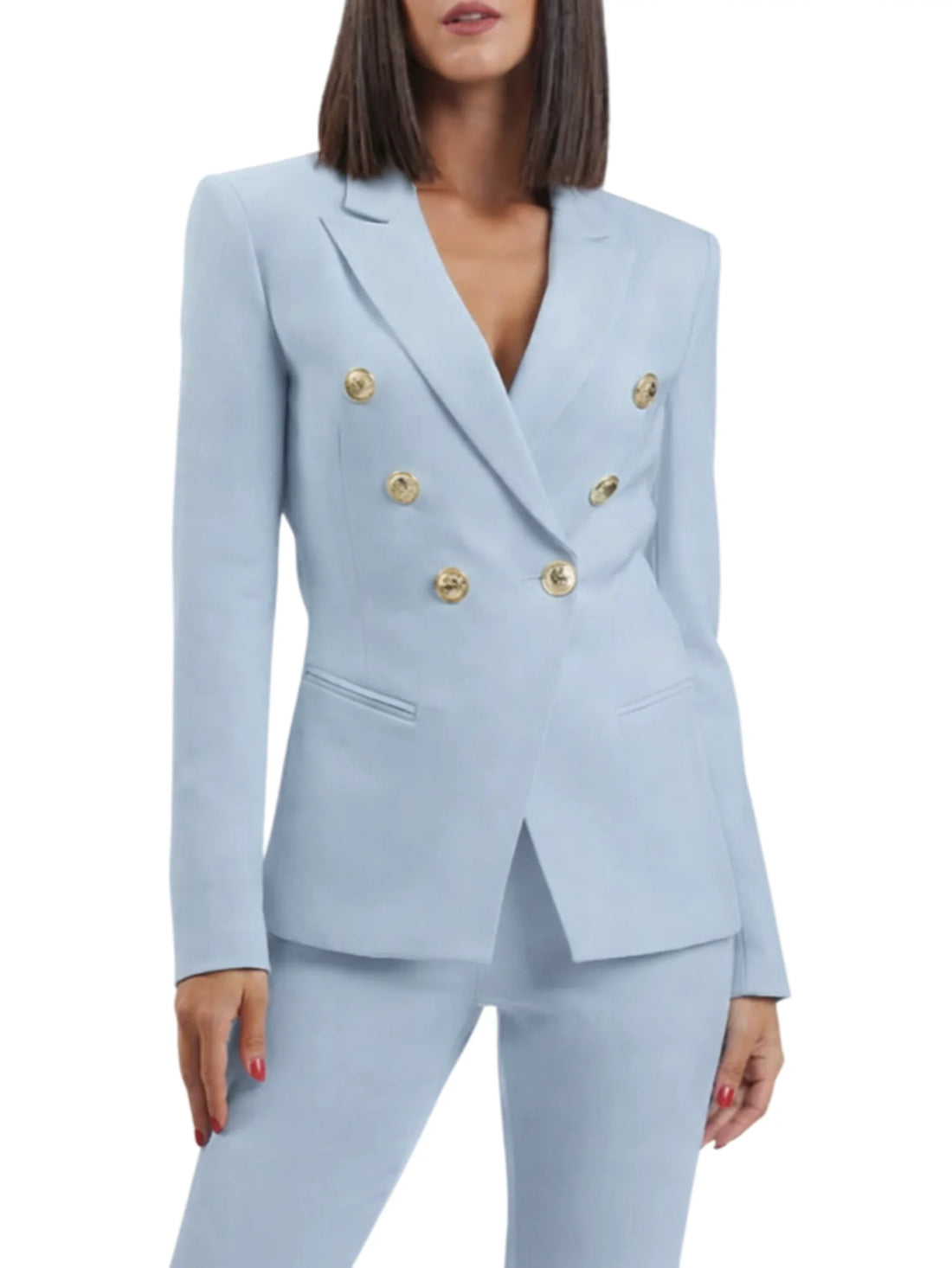Silence giacca blazer doppiopetto celeste