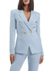 Silence giacca blazer doppiopetto celeste