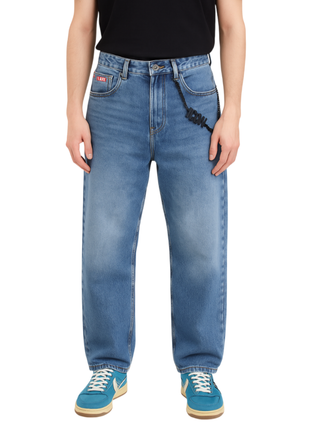 Icon jeans baggy gamba larga lavaggio blu ICUF2W6D017 LIGHT BLUE ICON 