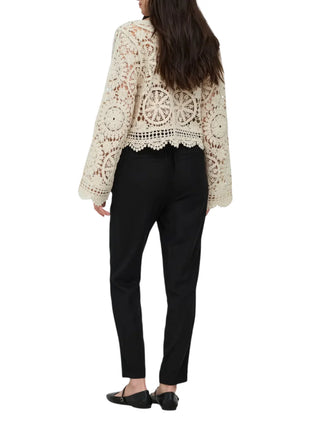 Only cardigan crochet donna beige chiaro
